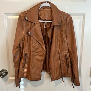 Max Studio Camel Faux Leather Jacket